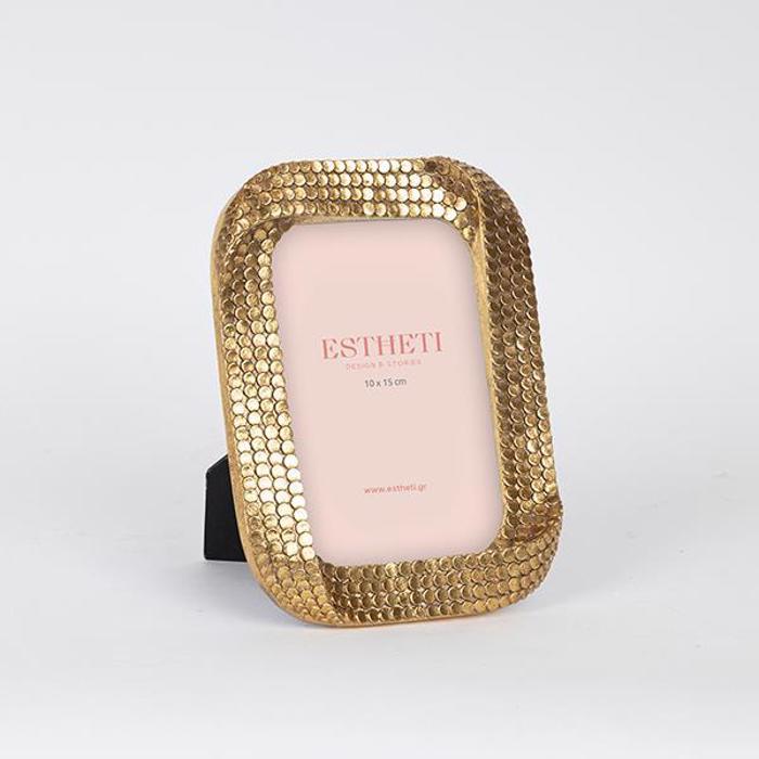 ESTHETI home Korniza Resin Xrusi 14x2.3x21.4cm (ga Fotogafies 10x15cm) 756-12162